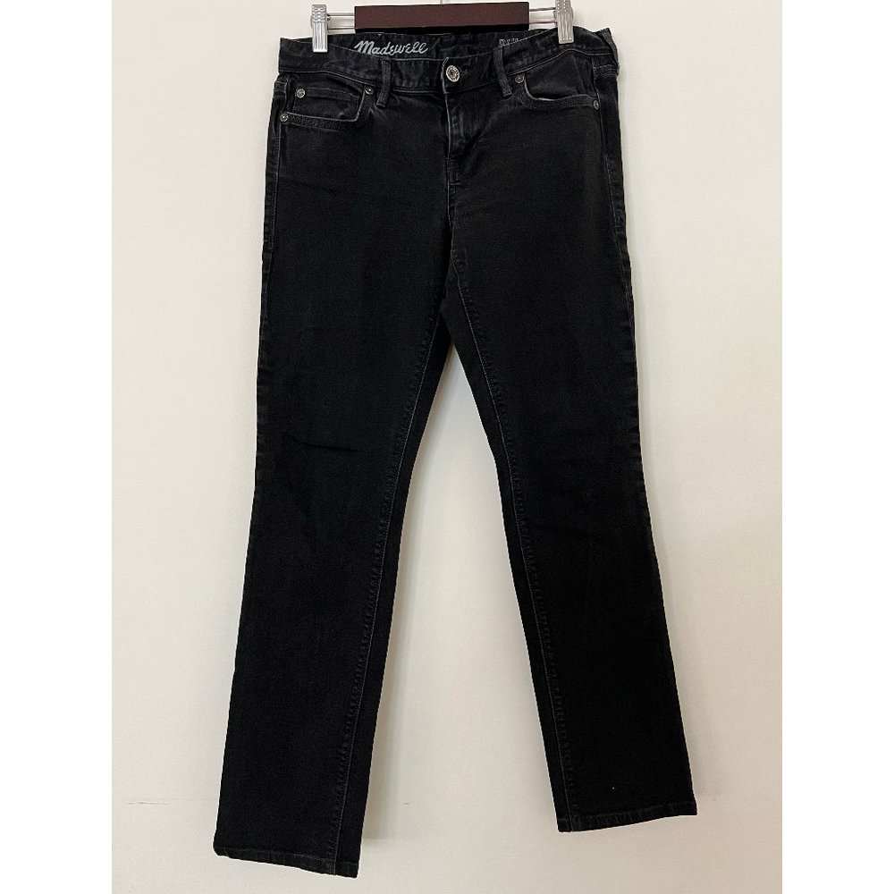 Madewell - Midrise Rail Straight Jeans in Black Wash - Size W28